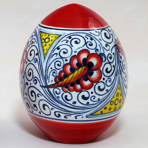 Uova di Pasqua 2022 in ceramica di Faenza rosse