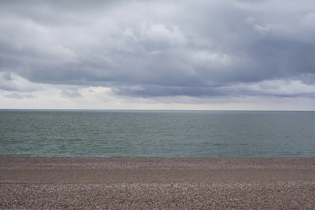 bad weather on the beach, at the seaside, Riviera Romagnola 2024