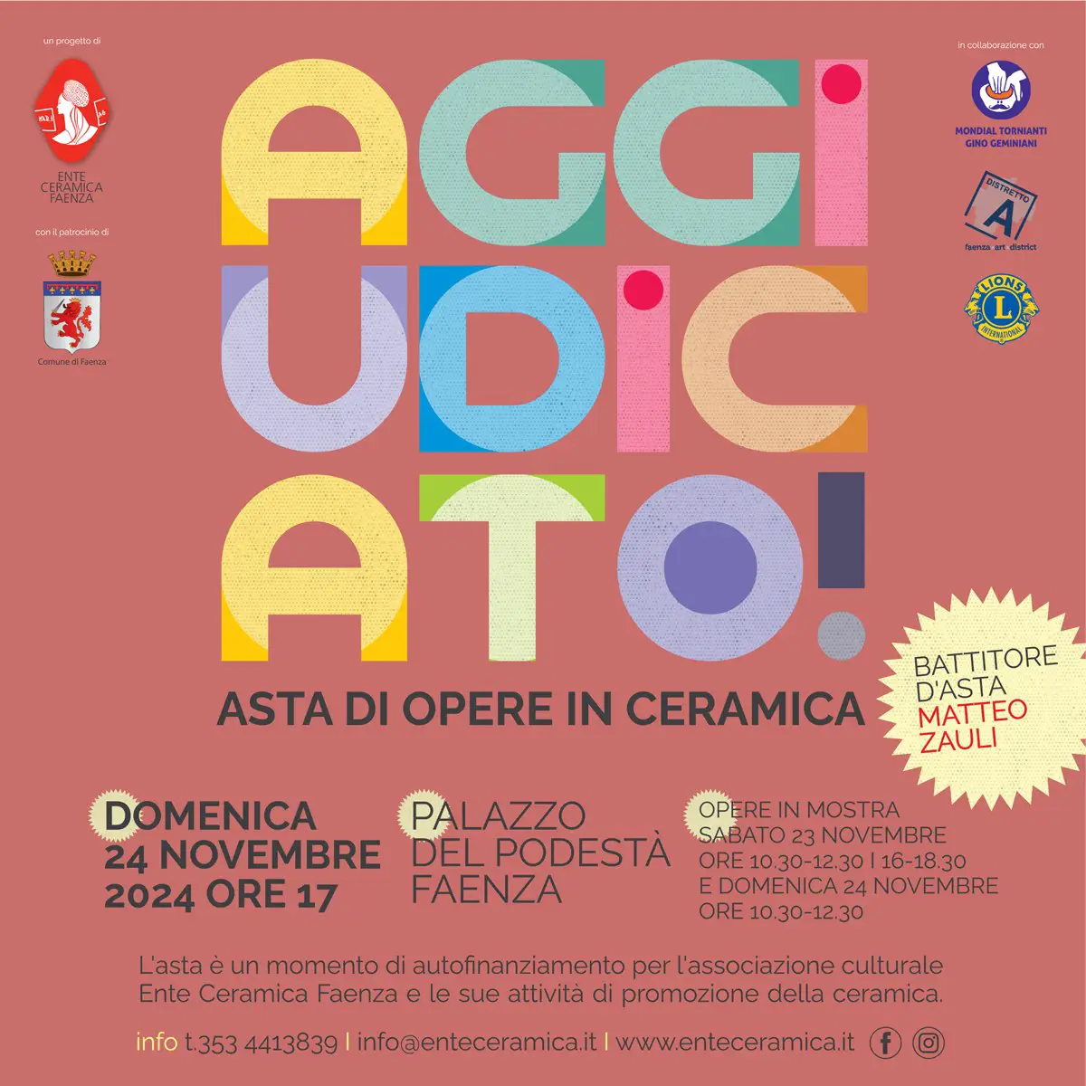 Aggiudicato! Faenza Ceramics Auction 2024