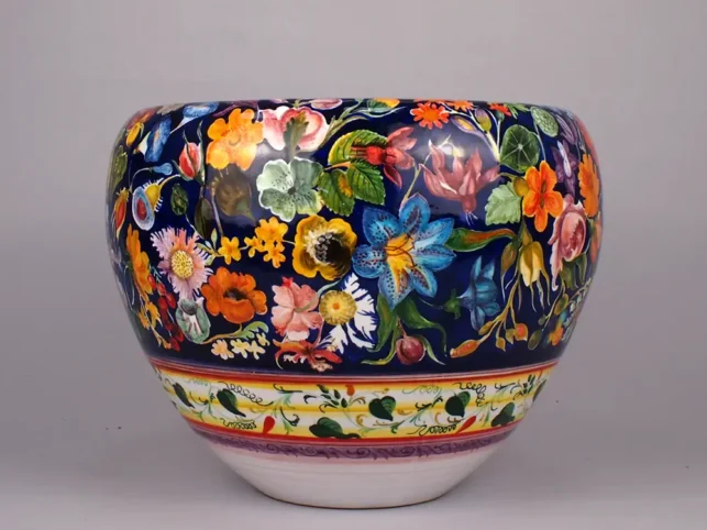 ceramic flower vase, Faenza ceramic